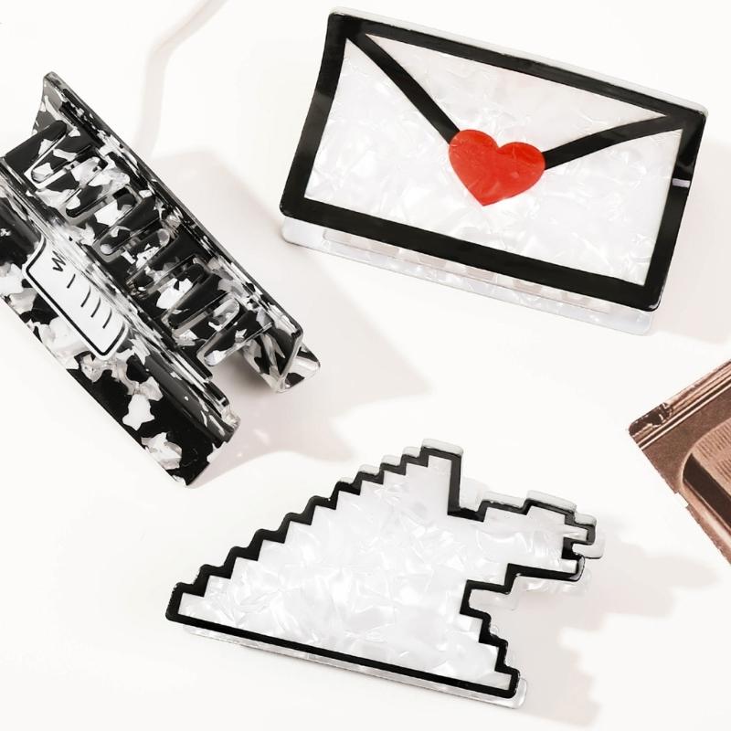 Internet Celebrity Taking Photo Ponytail Hair Claw with Shimmering Novelty Shape Hair Catch for Woman Teens Ponytail