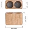 Oak Solid Wood Pen &Pencil Holder for Desk, Office Stationery Organizer, Table Pencil Cup Stand,Desk Accessories Holder, Two Cups Practical Design.
