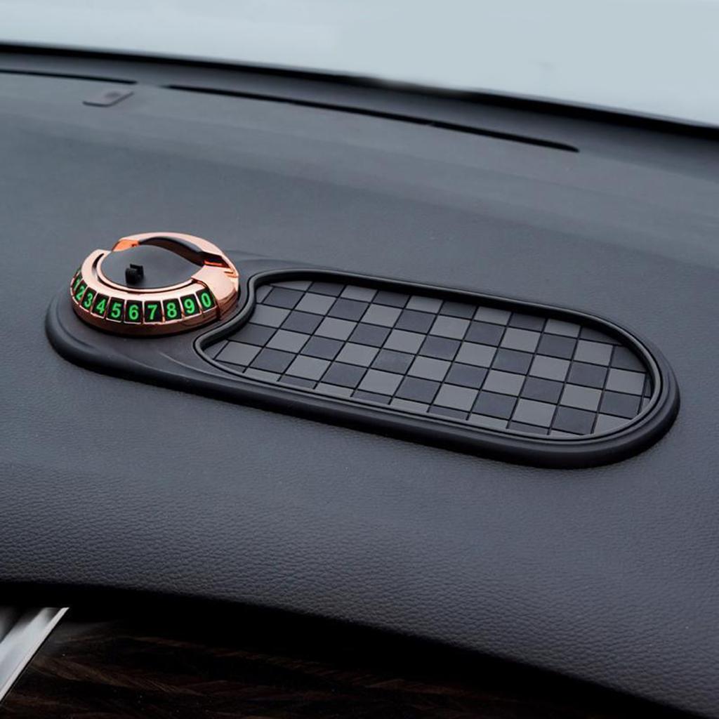 Car Pad Multifunctional Mobile Phone Holder, Car Navigation Sunglasses Holder, Parking Sign Central Control Storage Rack