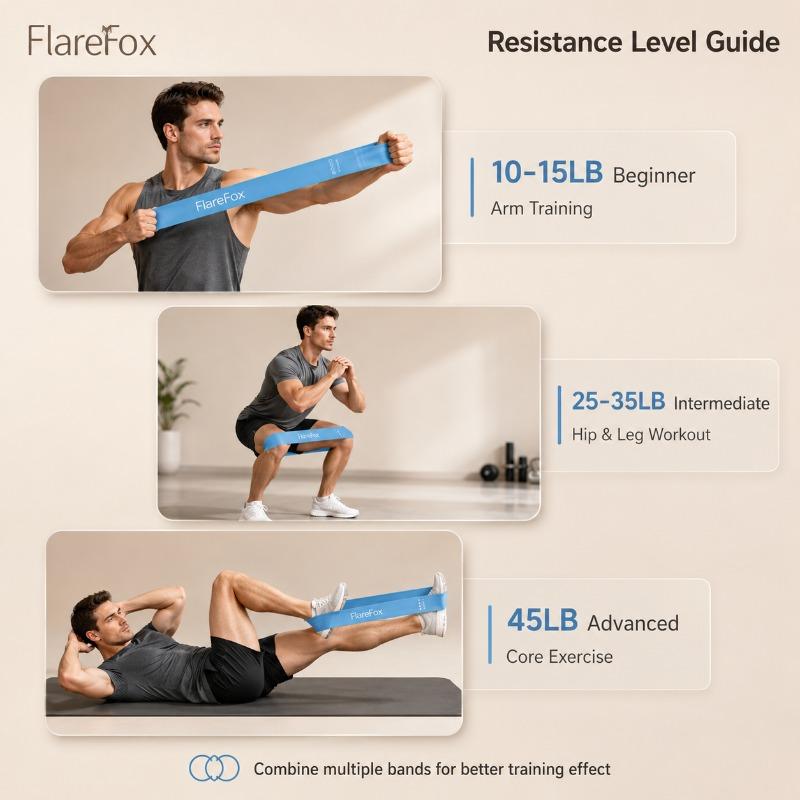 FlareFox Hip Resistance Bands Fitness Set Strength Agility Training Rehabilitation Muscle Exercises Yoga Home Gym Equipment 3