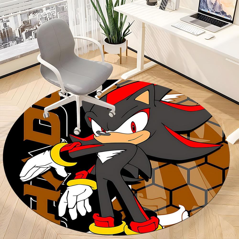 1pc Shadow Sonic Office Round Area Rug, Under Office Chairs Bedroom Living Room Home Decor a1022348