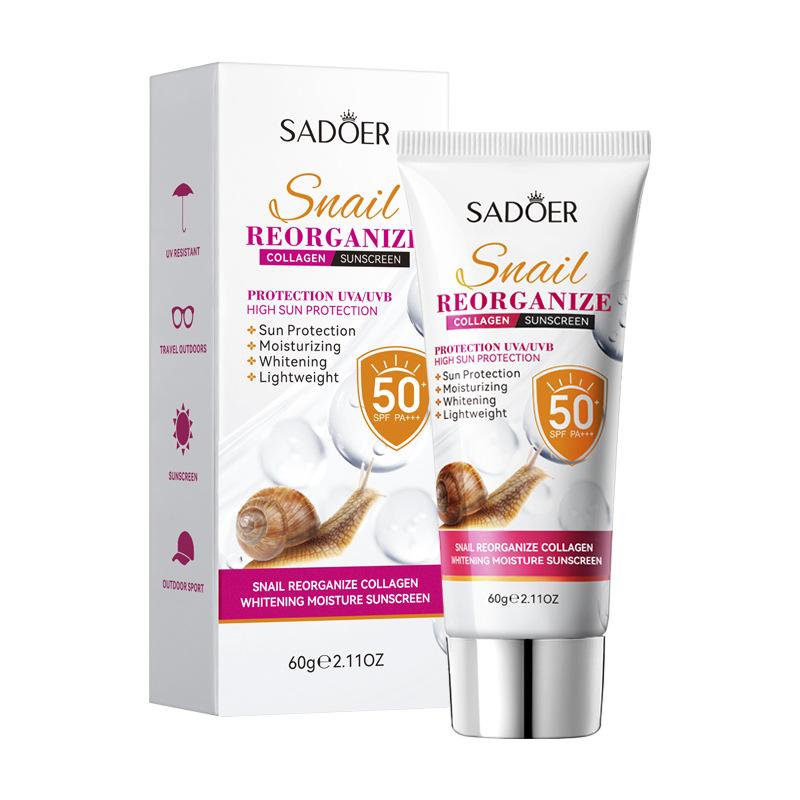 Snail Whitening Sunscreen 60g Recombinant Collagen Hydrating Moisturizing Sunscreen 60g