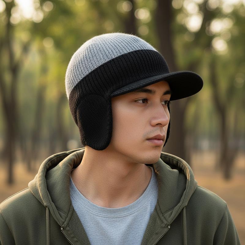 

Unisex Retro Pilot Motorcycle Helmet Hat - Winter Velvet Lined, Warm Ear Protection, Northeast Ski Cap