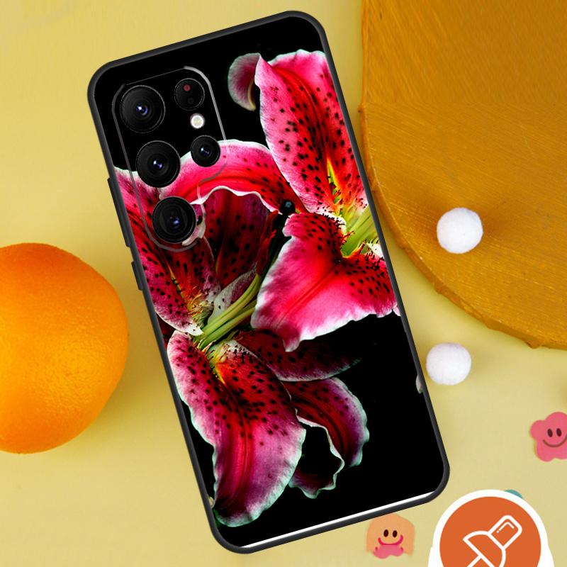 Lily Flowers Case For Samsung Galaxy S25 Ultra S24 S23 S22 S21 Ultra S9 S10 S20 Plus S24 FE Funda Cover