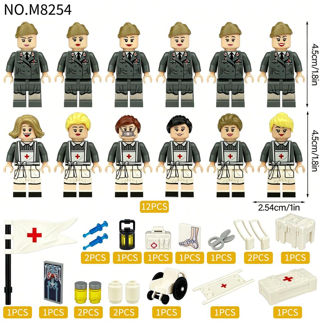 Military Series Medical Unit Figure Building Toys