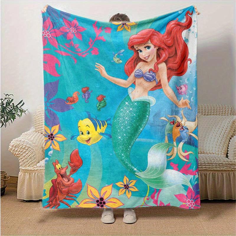 

1pc,Disney Princess Ariel Mermaid Throw Blanket Soft & Cozy Flannel Blanket for Home Decor, Couch Cover, Travel 130cmx150cm