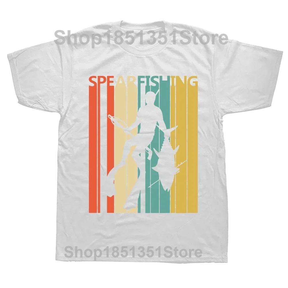 Funny Spearfishing Vintage Spear Fishing Fisherman T Shirts Free Divers  Streetwear Short Sleeve Birthday Gifts T-shirt