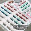 Colorful Manga Style False Eyelashes 11-13mm Mix Length 3D Curved Eyelashes  Cosplay