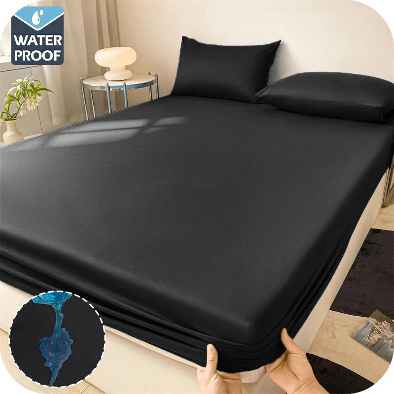 8 Colors, 9 Sizes Waterproof Bedsheet Comfortable Fitted Sheets for All Seasons Perfect for King Beds Soft Bedding Smooth Texture Mattress Protector