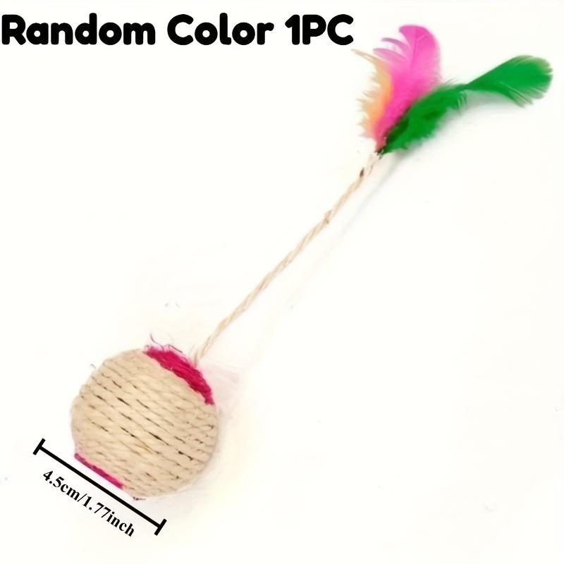 Cat Scratching Sisal Ball - Random Color Hanging Lightweight Durable Scratch-resistant Claw Grinder Toy, for Cats Interactive