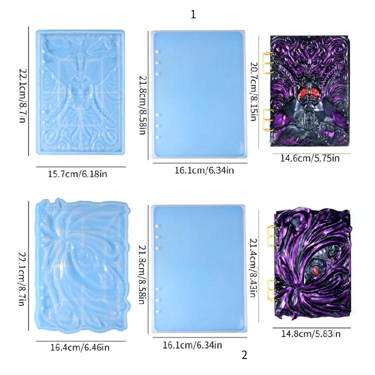 Notebook DIY Handcraft Mold Exploy Resin Molds with Loose Leaf Binder Rings Set