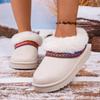 Fashion Comfortable Large Size Winter Snow Boots Women's Slip-On Cotton Shoes Thick Bottom Ethnic Style Toe Covering Rubber Surface