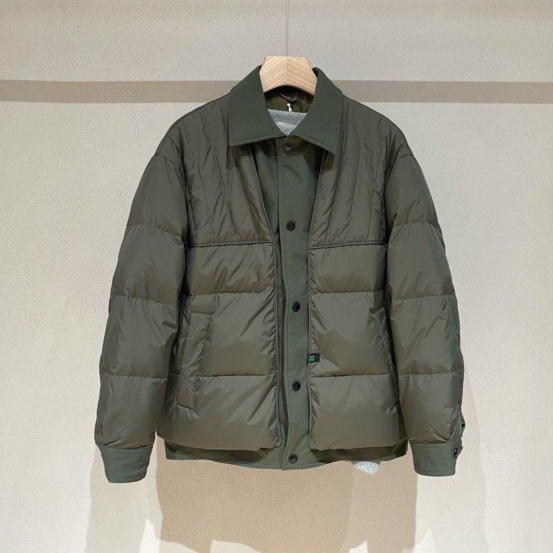 Men's 2025 Trendy Thickened Winter Down Jacket - Short, Warm, Handsome Japanese-style Lapel, Fake Two-Piece Design.