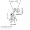 European and American Cute Unicorn Pony Necklace - Real Gold-Plated, Rhinestone-Embellished, Luxurious Jewelry Piece.