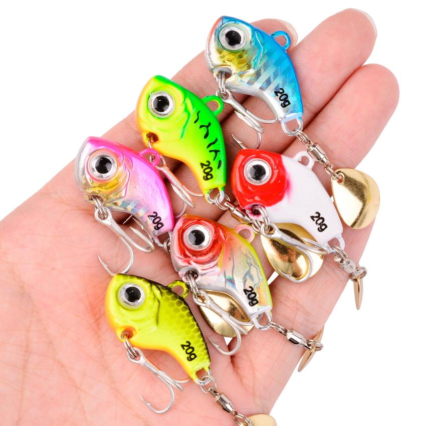 6pcs/set Rotating Metal Vib Blade Lure 5/10/15/20g Sinking Vibration Baits Artificial Vibe Fishing Spinner Lure Hard Bait