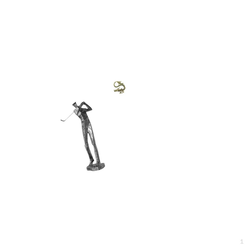 Modern Resin Golfer And Brass Figurine Unique Golf Lover Sculpture with Chinese Tea Pet Decoration