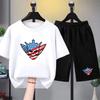 Fashion Men's T-shirt Shorts Set Funny Skull Printed Men's Short Sleeve Tops Shorts 2pcs Summer Men Women's Outdoor Casual T-shirt Sets