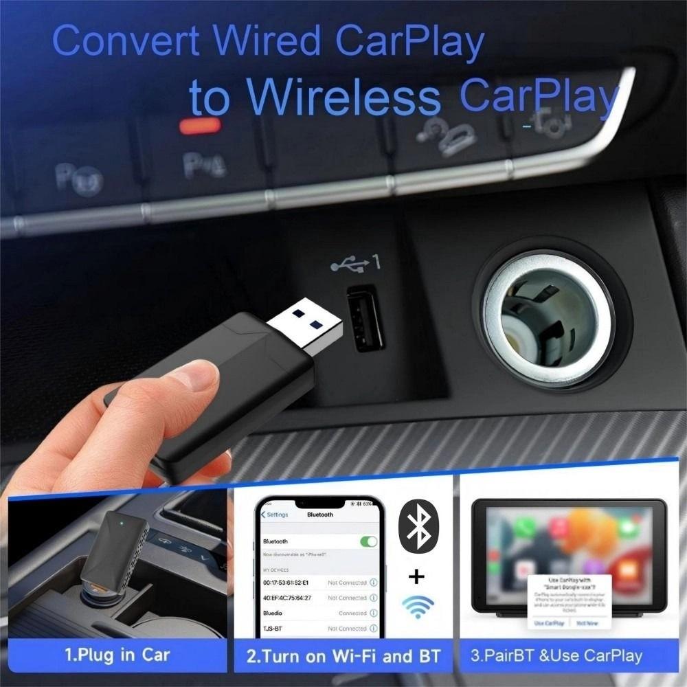 Mini Smart Box Wireless CarPlay Android Auto Adapter Plug And Play Fast Auto-Connect Carplay AI Box Converts Wired To Wireless