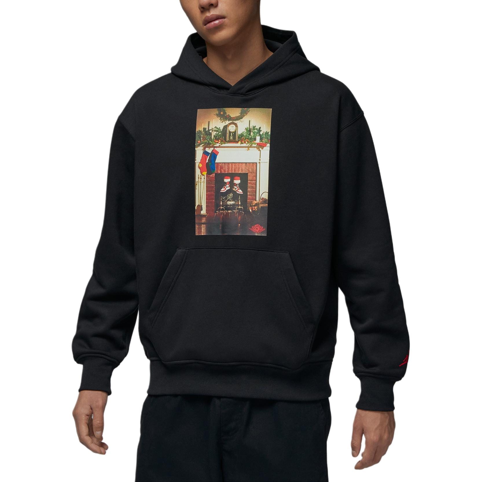 Jordan Sweatshirts Men`s 010 Black/Gym Red