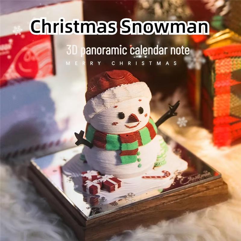Good-2025 3D Desk Calendar Tear Away Calendars- DIY Paper Carving, Artistic Tear-Away Design, Includes Sticky Notes