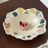 Retro Handmade Ceramic Tableware Underglaze Color Rice Bowl High Value Household Plate Breakfast Cup Dessert Plate Salad Bowl