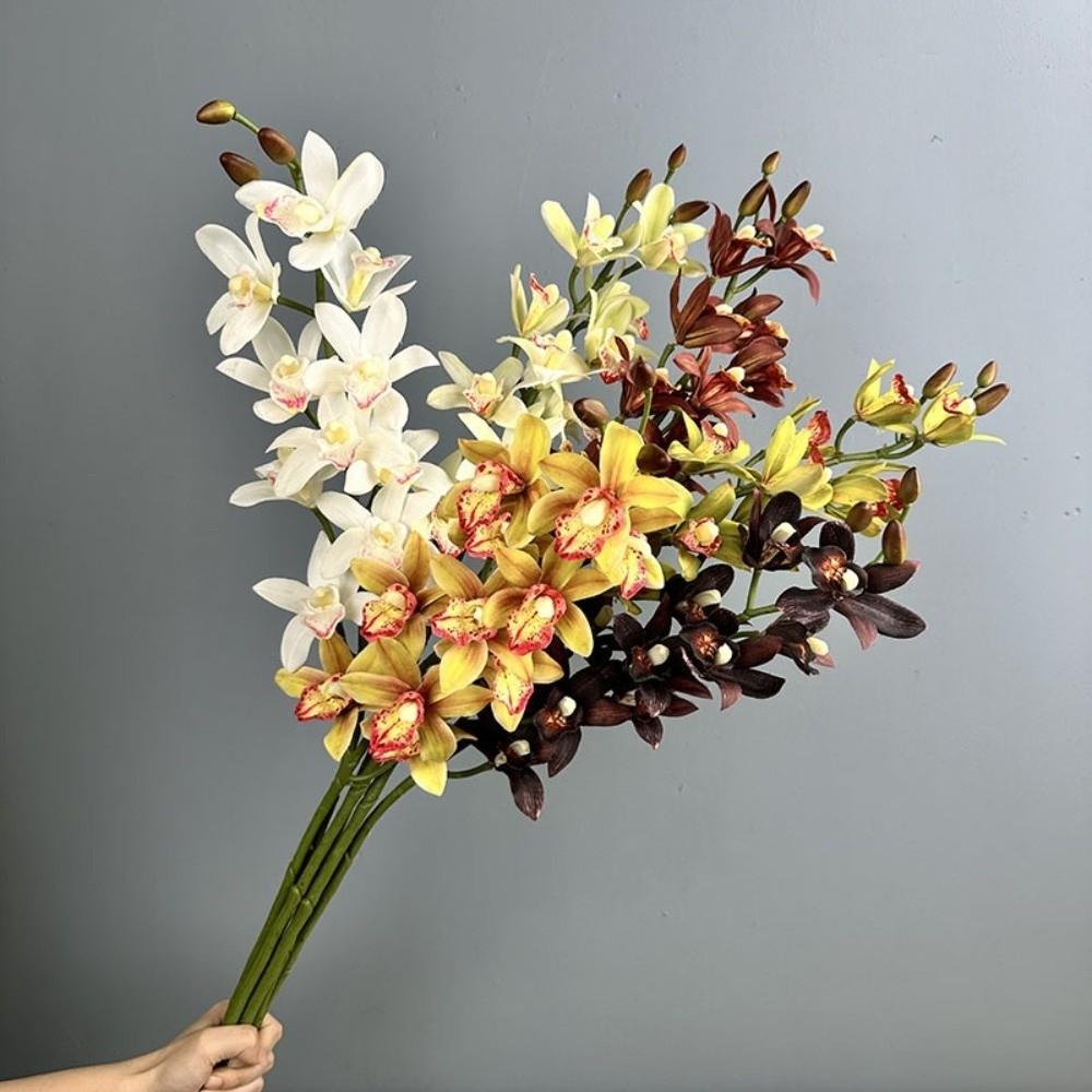 Real Touch Simulation Cymbidiums 11 Heads Fake Flowers  Photography Studio
