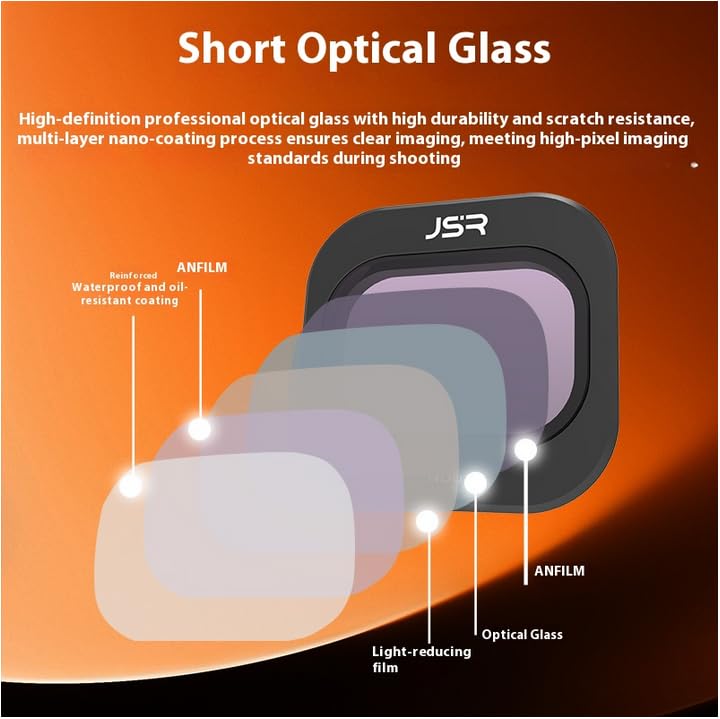 DJI Mini 5 Pro Filter Optical Glass Kit, High-Transmittance (UV/STAR/CPL/ND8-64/NIGHT/Black 1/4/ND-PL16-64)