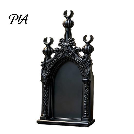 Pointed Arch Shelf Gothic Wall Shelf, Vintage Floating for Bedroom And Living Room, Matte Black Home Decor Decorative Wall-Mounted Display Rack