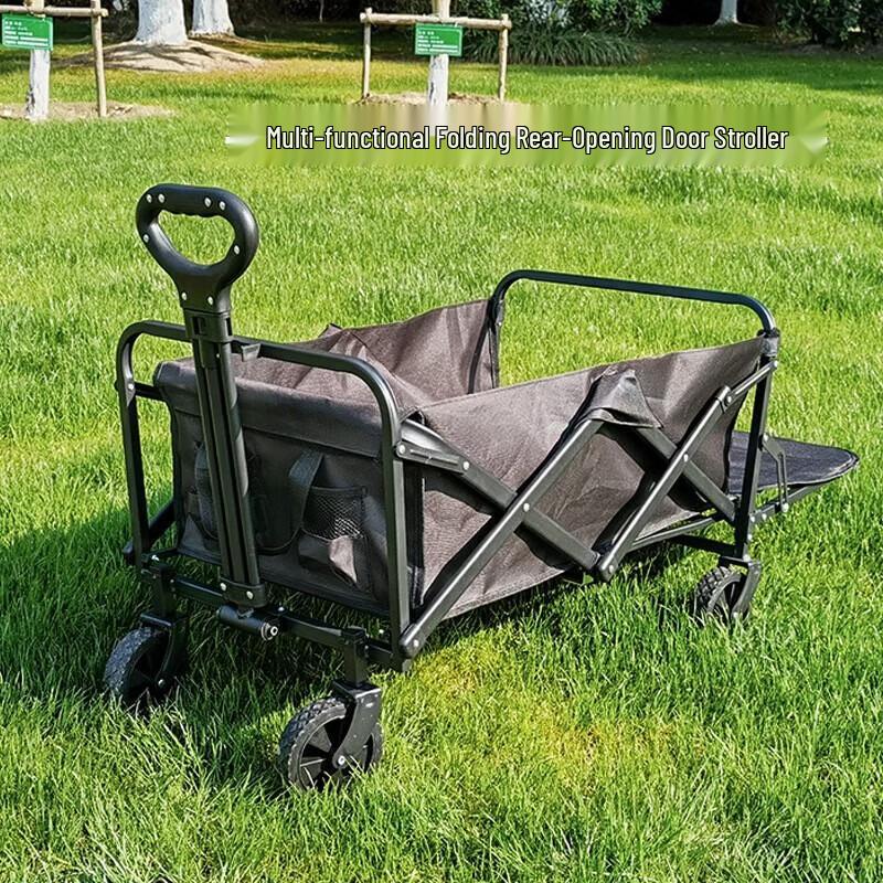 Folding Outdoor Utility Cart with Rear Door