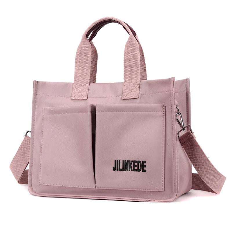 

Canvas bag women s 2025 new casual retro messenger bag simple large capacity shoulder messenger bag 35*15*26 розовый