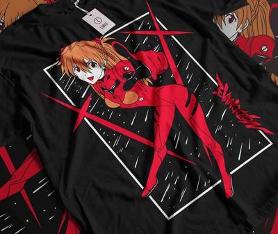 Asuka T-shirt Neon Genenesis Evangelion Japanese Waifu Girl Anime Shirt All Size