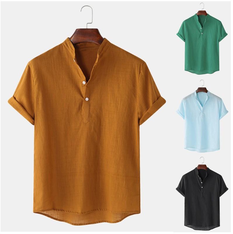 

Men s Summer Polo Shirt Cotton Linen Two Button Striped Men s Sports Polo XXXXL белый