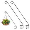 2Pcs Deck Railing Plant Hanger Railing Hanging Hook Deck Shepherd Hook for Hanging Flower Baskets Wind Chimes Planters