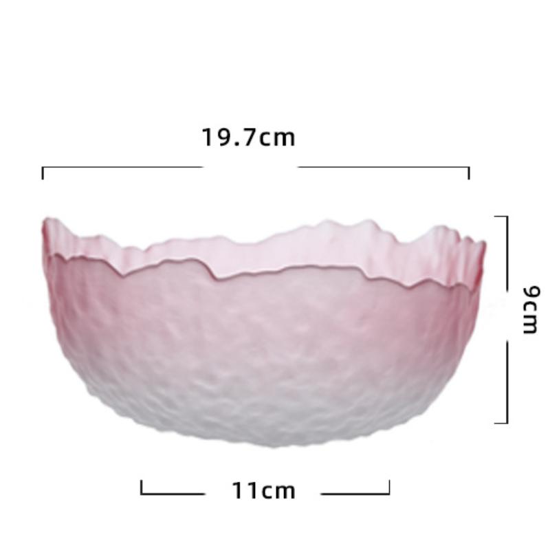 Transparent Tempered Galss Bowl Set Tableware Gradient Color Fruit Salad Dessert Bowl Home Living Room Breakfast Bowl