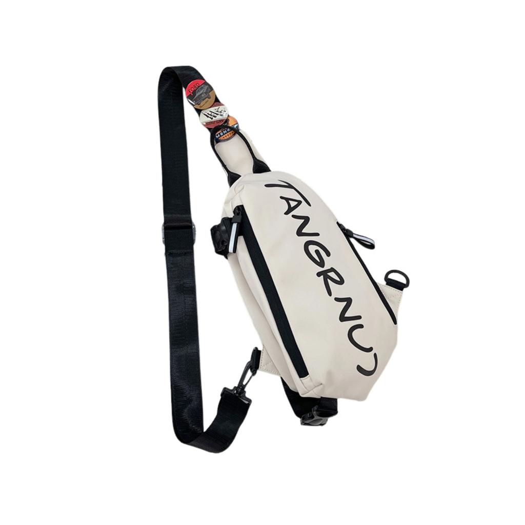 BALANG Nylon Fabric Outing Bag, Sling Bag Regular Men's Black/White BALANG-BLA-031