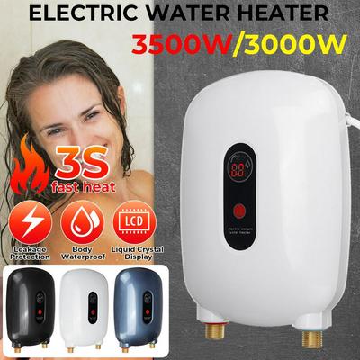 Elektryczny Podgrzewacz Wody 3500W/3000W 3-sekundowy Gospodarstwa Domowego Natychmiastowy Podgrzewacz Wody Bez Zbiornika Łazienkowy Podgrzewacz Prysznicowy Kontrola Temperatury
