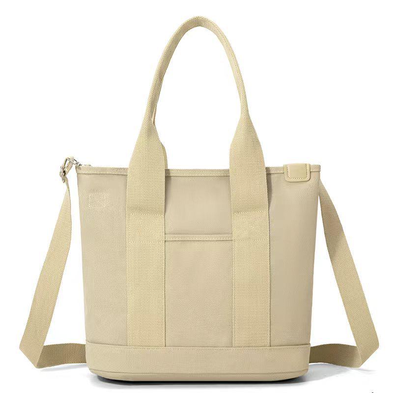 16oz Japanese-Korean Style Women's Tote: Single Shoulder, Crossbody, Large Capacity, Simple Canvas Handbag