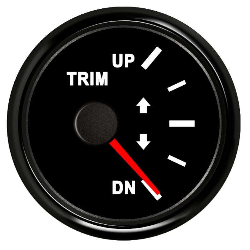 ized 2'' 52mm Up to Dn Marine Boat Trim Gauge 0-190ohm Trim Meters fit Marine Yacht Boat with Red Backlight 12V 24V