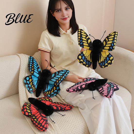 Soft Stuffed Toy Realistic 3D Butterfly Plush Toy Throw Pillow Polyester Fiber Doll Insect Animal Decor Gift for Kids Girls Home Ornament Colorful