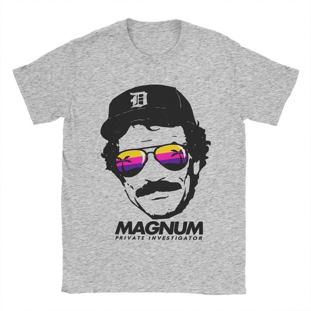 Magnum PI T Shirts Men Pure Cotton Novelty TShirt Crew Neck Tee Shirt Short Sleeve Clothes Classic