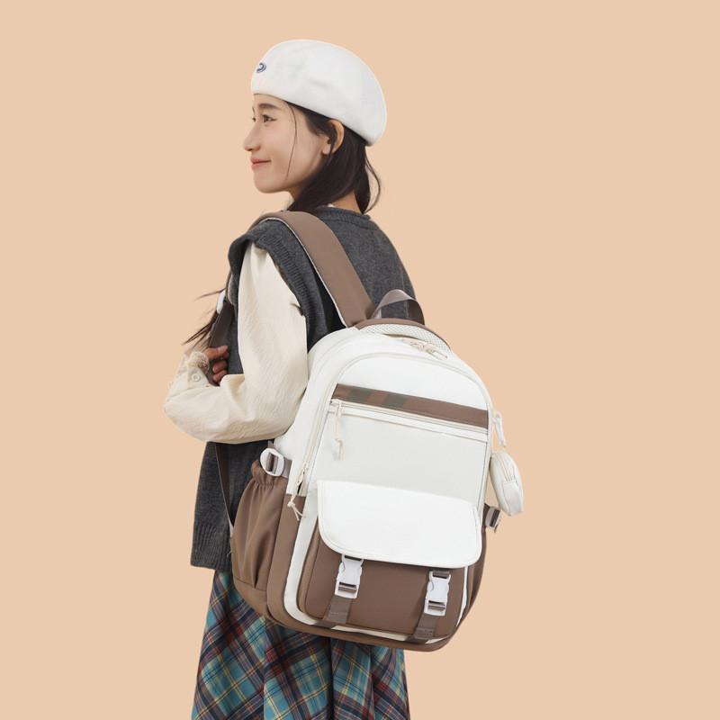 Casual Large Minimalist Capacity Backpack With Color Blocking Design For Daily
