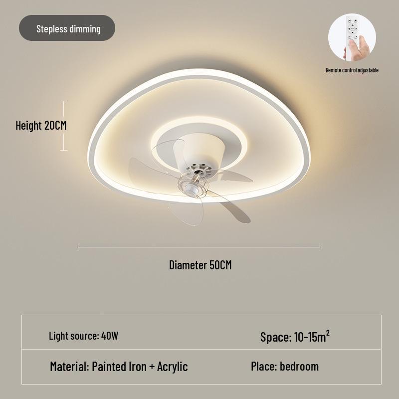 360° Rotatable Silent Minimalist Ceiling Light with Fan for Bedroom and Study