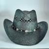Westerse Cowboy Strooien Hoed dames Mode Grote rand cowboyhoed basin buiten reizen zonbescherming strooien hoed sombrero vaquero