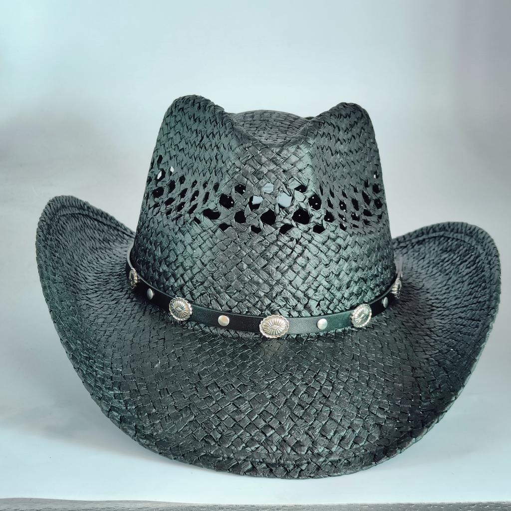 Westerse Cowboy Strooien Hoed dames Mode Grote rand cowboyhoed basin buiten reizen zonbescherming strooien hoed sombrero vaquero