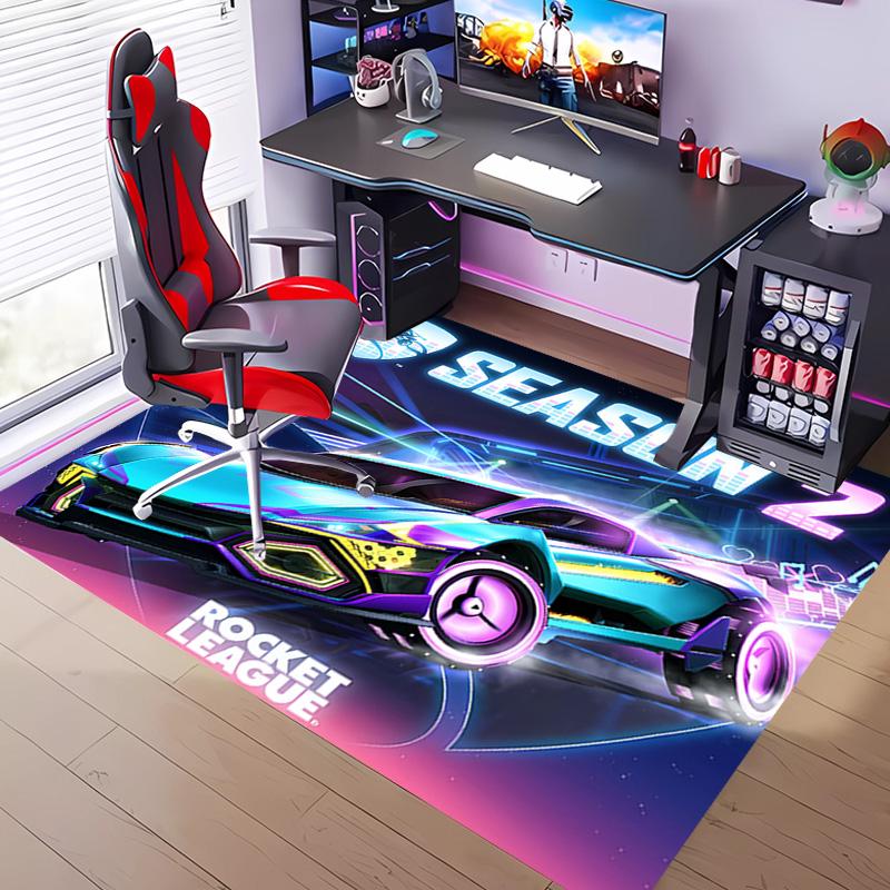 Game Rocket league -Themed Entrance Mat,Non-Slip Mat Area Rug,Room Decor,Outdoor Decor,Kitchen Rug,Doormat - Machine Washable,Easy to Clean