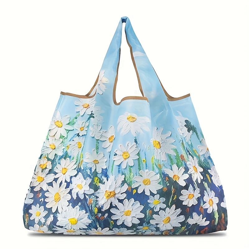 Sac à bandoulière pliable élégant Grande capacité Sac à bandoulière portable pour femmes, Sac fourre-tout de shopping avec plusieurs motifs disponibles