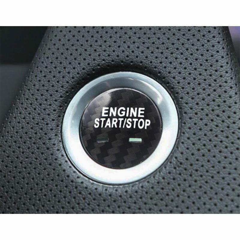 Start Button Ignition Switch Cover Trim Real Carbon Fiber For Cadillac XT5 16-20