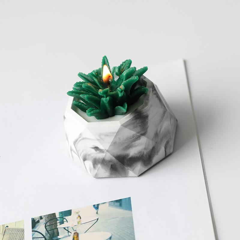 3D Succulent Plants Candle Mold Cactus Silicone Mold Candle Holder Mold Gypsum Plaster Silicone Mould Candle Mould