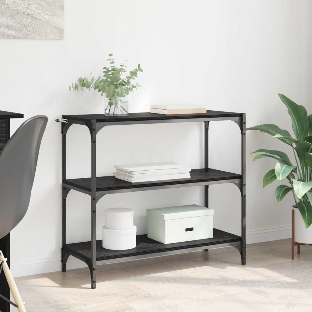 Bookshelf Black Oak Effect 80 X 33 X 70.5 Cm