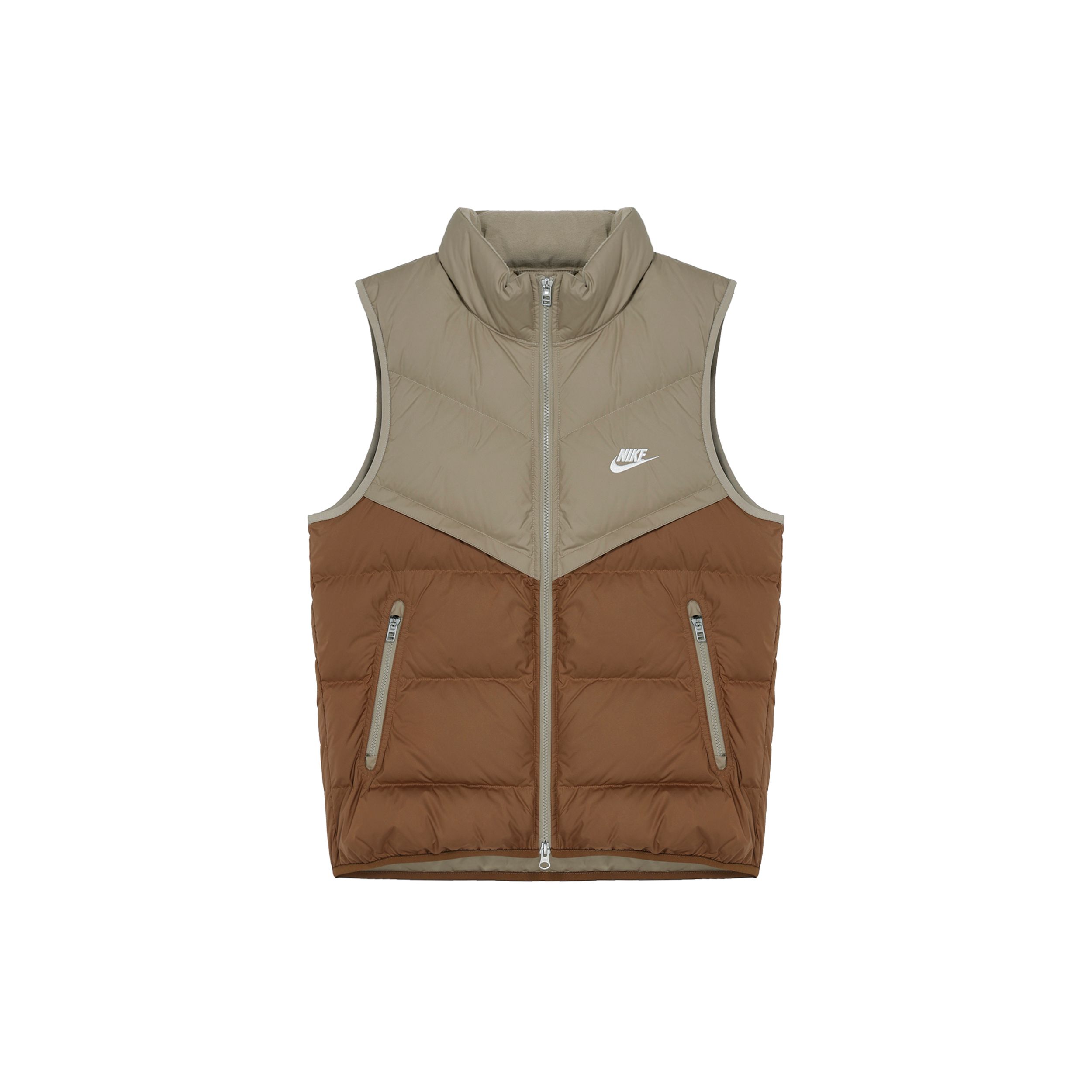 Nike Sportswear Storm-FIT Windrunner Outdoor Casual Sports Zip-Up Stand Collar Warm Down Vest Men Vest Khaki FB8184-248 S
